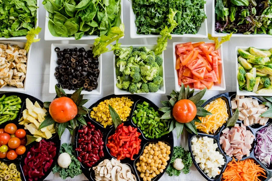 Anti-inflammatory foods laid out on a kitchen counter